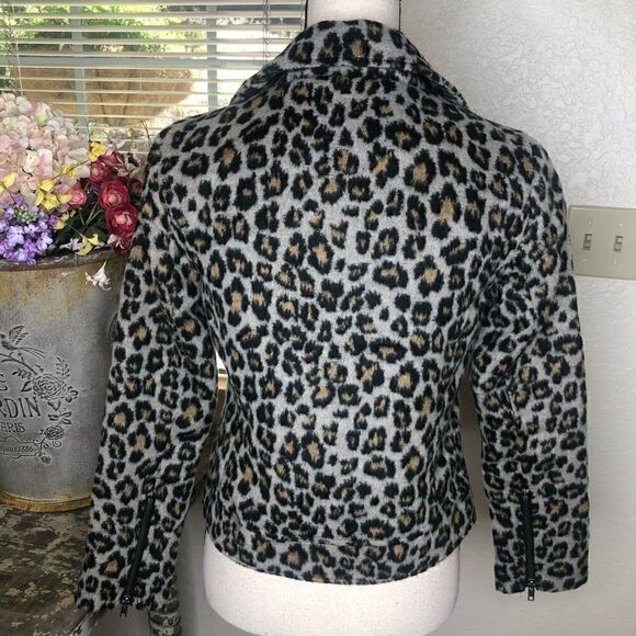 NEW Cupcakes and Cashmere Cheetah Print Moto Jacket Size XS Mob Wife NWT - Picture 7 of 16